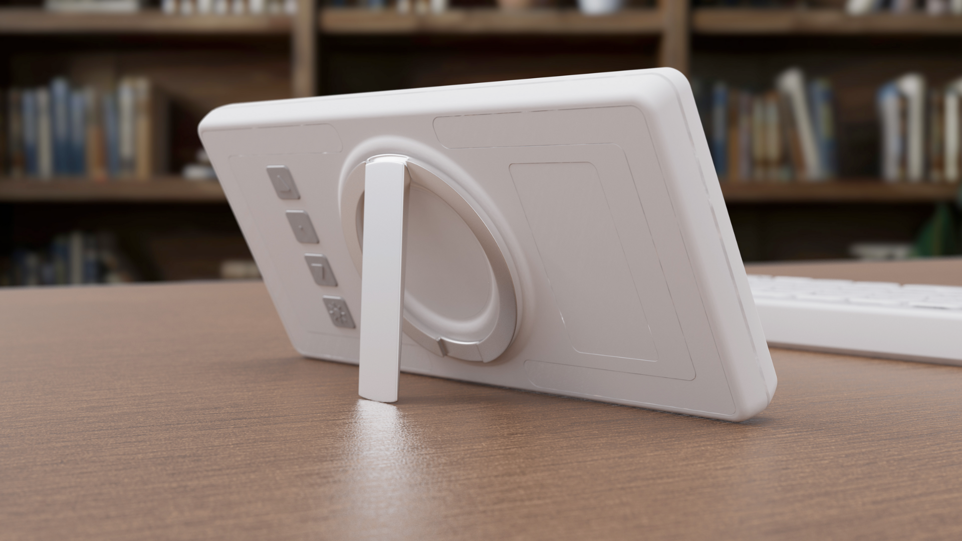 BYOK white variant with stand